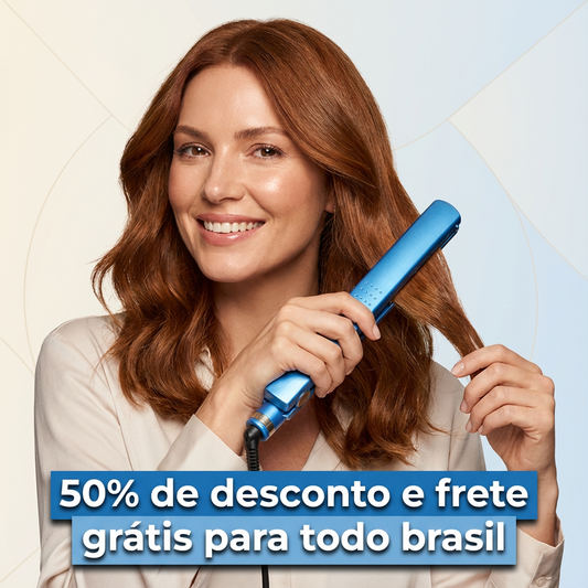 Chapinha | Prancha Ultra Titanium com Emissão de Íons Azul – Bivolt 110V/220V