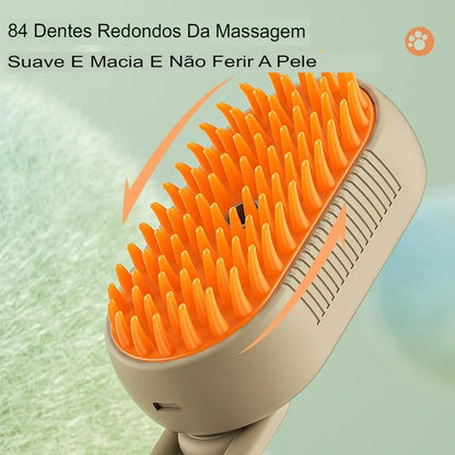 Escova a Vapor 3 em 1 para Cães e Gatos