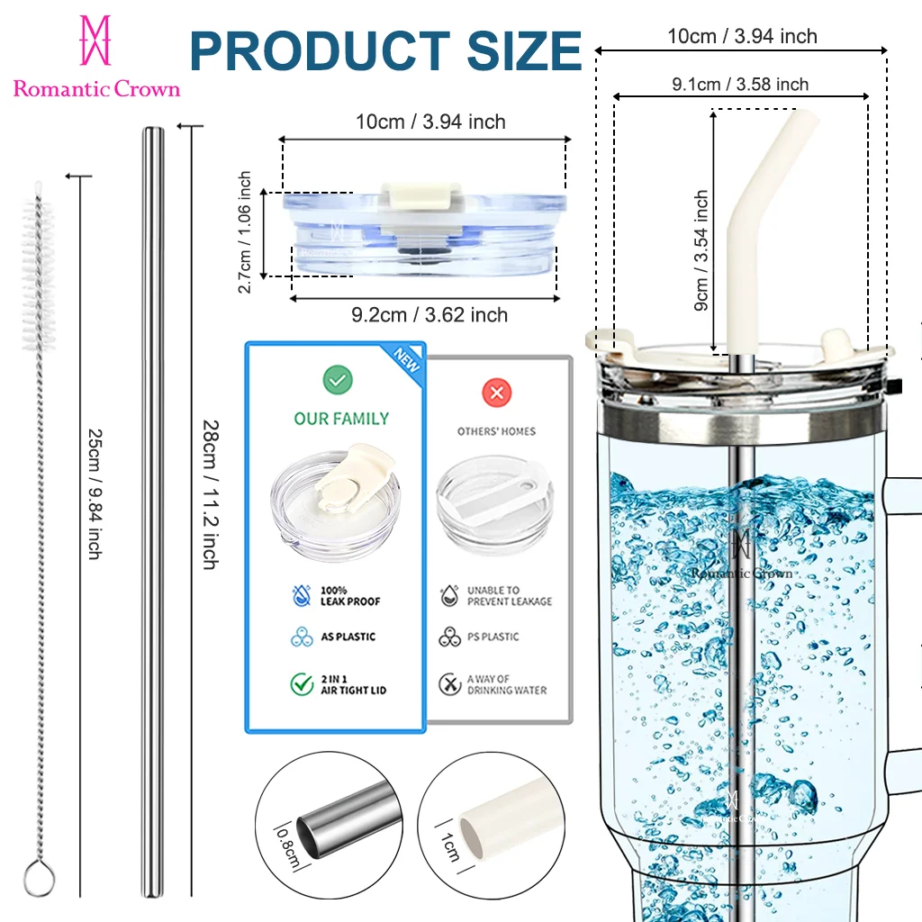 Copo térmico portátil Romantic Crown em aço inoxidável 1200ml/1,2L