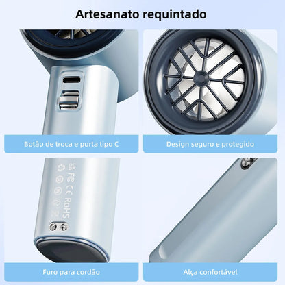 TurboFan Pro 4000mAh – Ventilação Extrema com Display Digital e 100 Níveis de Velocidade!