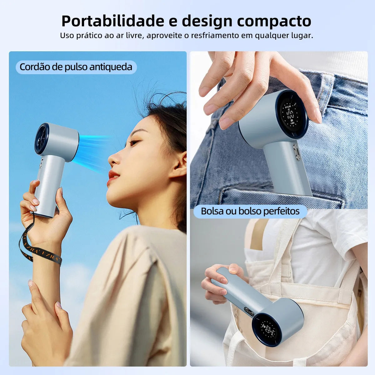 TurboFan Pro 4000mAh – Ventilação Extrema com Display Digital e 100 Níveis de Velocidade!